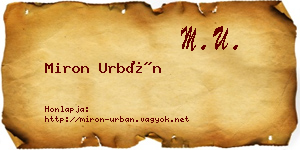 Miron Urbán névjegykártya